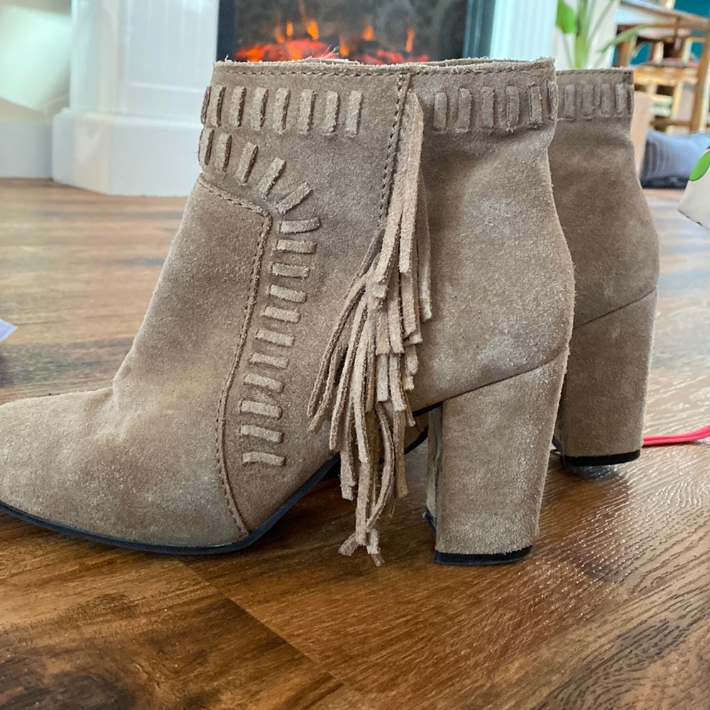 H&M Suede Fringe Ankle Booties